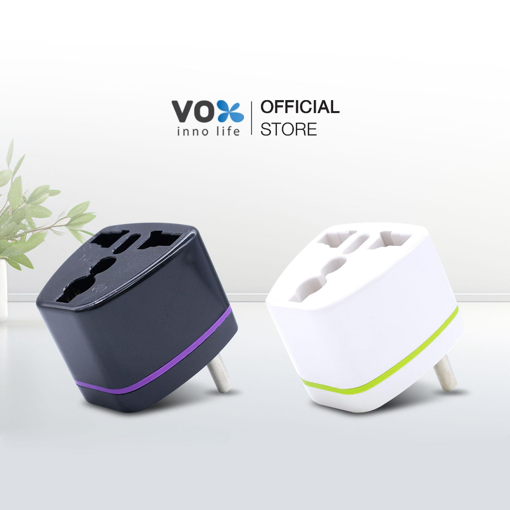 SPORTEC UNIVERSAL ADAPTER ปลั๊กแปลง 1 ช่องเสียบ 2 ขา แบบกลม Model : VS01
