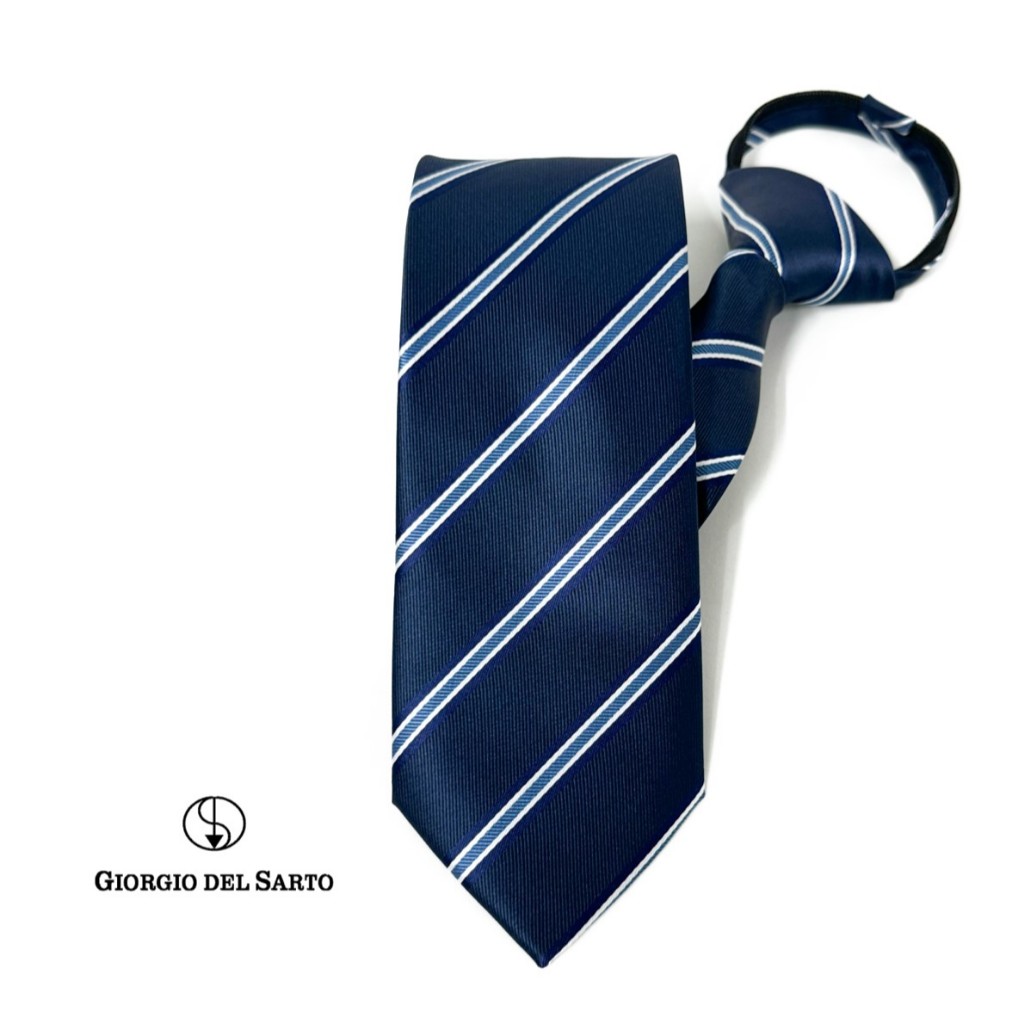 Giorgio Del Sarto Adults Zipper Tie Blue ไทซิป เนคไทสำเร็จรูปสีน้ำเงิน