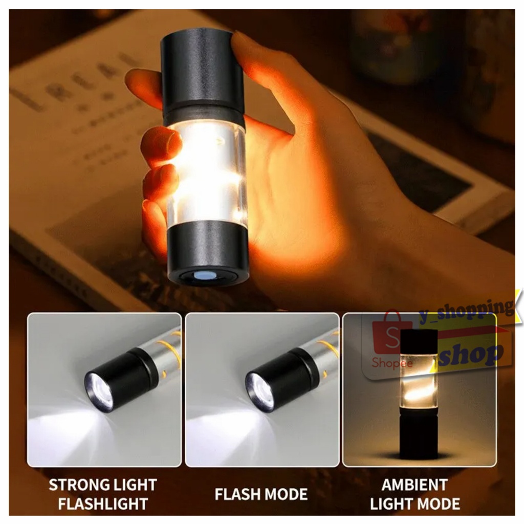 532โลหะ  ไฟฉายพกพาXPE+COB portable flashlight USB Rechargeable
