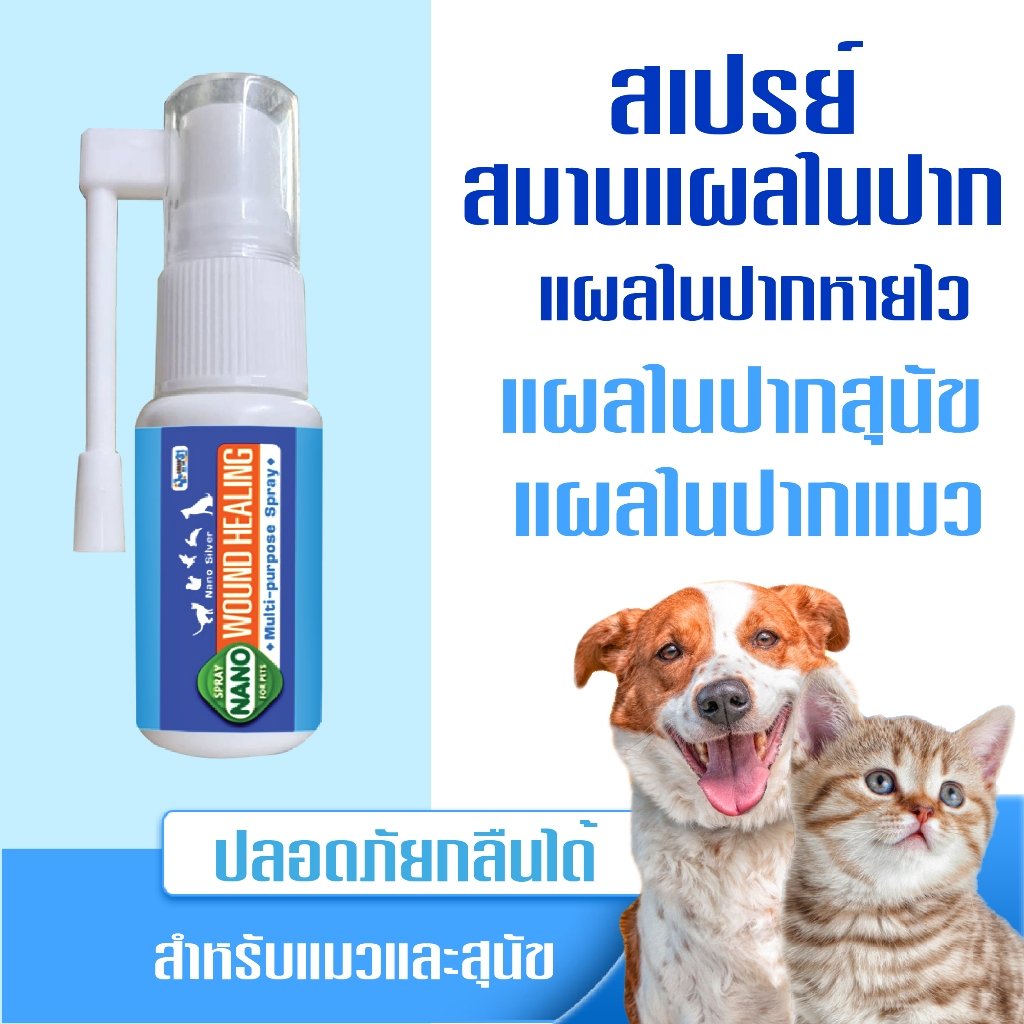 สเปรย์สมานแผลในปาก แผลสมานเร็ว ดูแลแผลในช่องปากสัตว์เลี้ยง หายไว สำหรับสุนัขและแมว