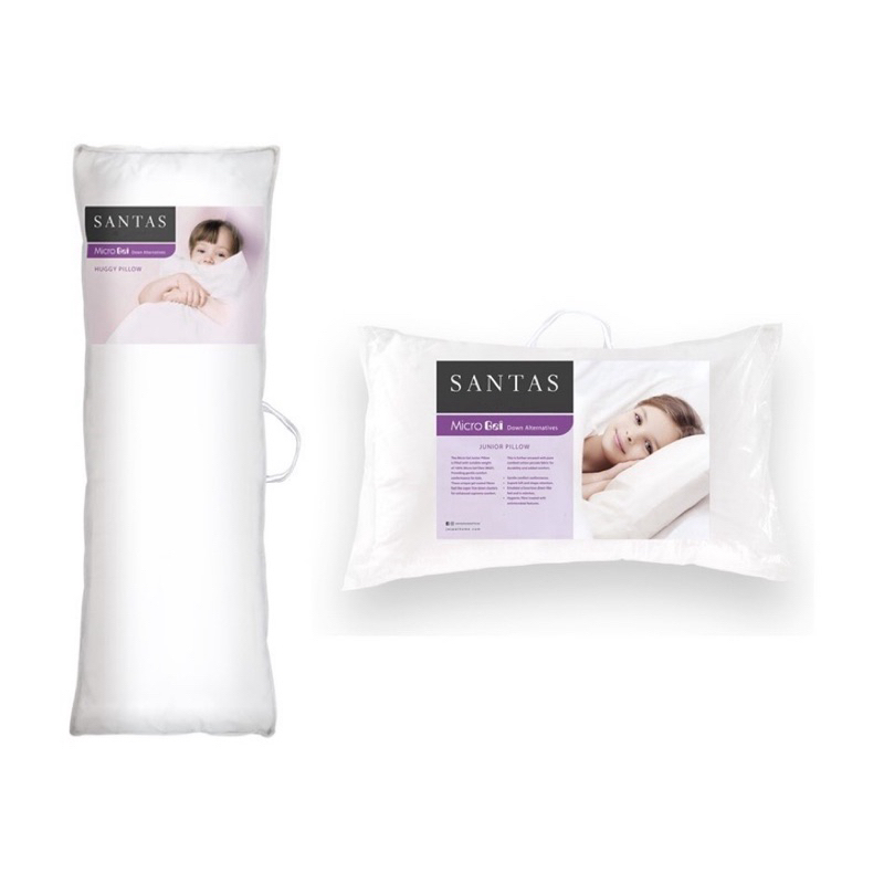 SANTAS หมอนหนุนเด็กโต รุ่น MICROGEL JUNIOR  +  หมอนกอดเด็ก รุ่น MICROGEL JUNIOR  พร้อมปลอกหมอนในแพ็ค