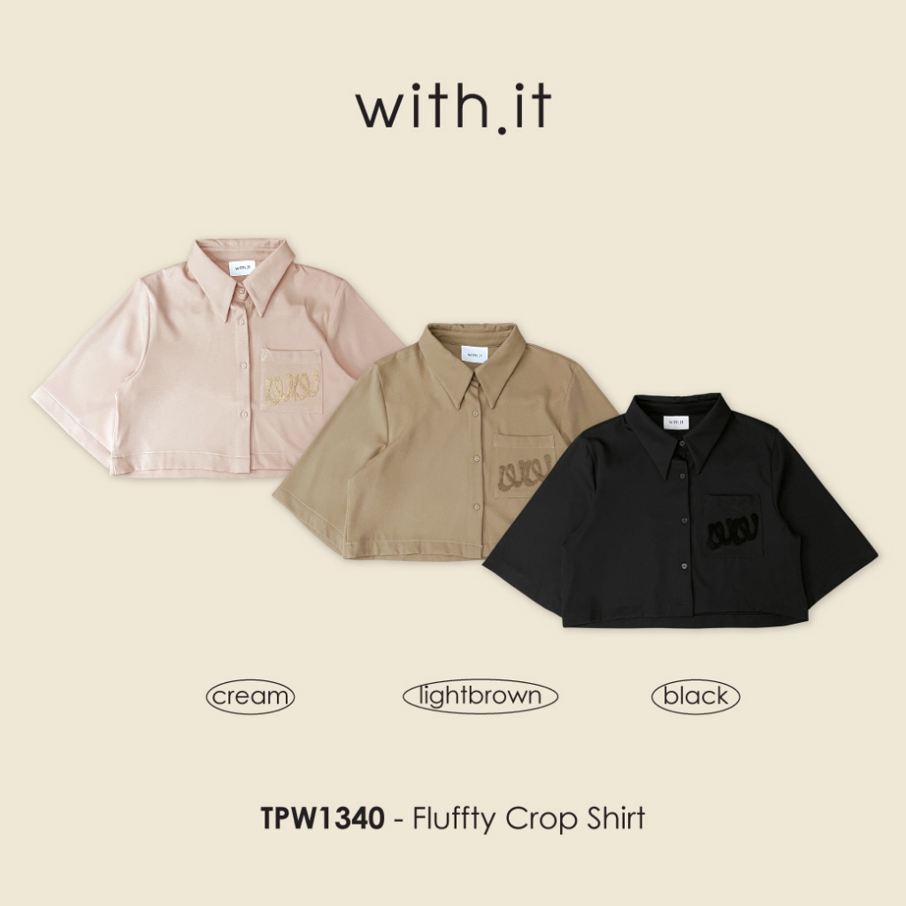 ลด 75.- พิมพ์ WTSD12 with.it.store- TPW1340 fluffty crop shirt เสื้อครอปดับบิวดับบิวฟลัฟฟี่