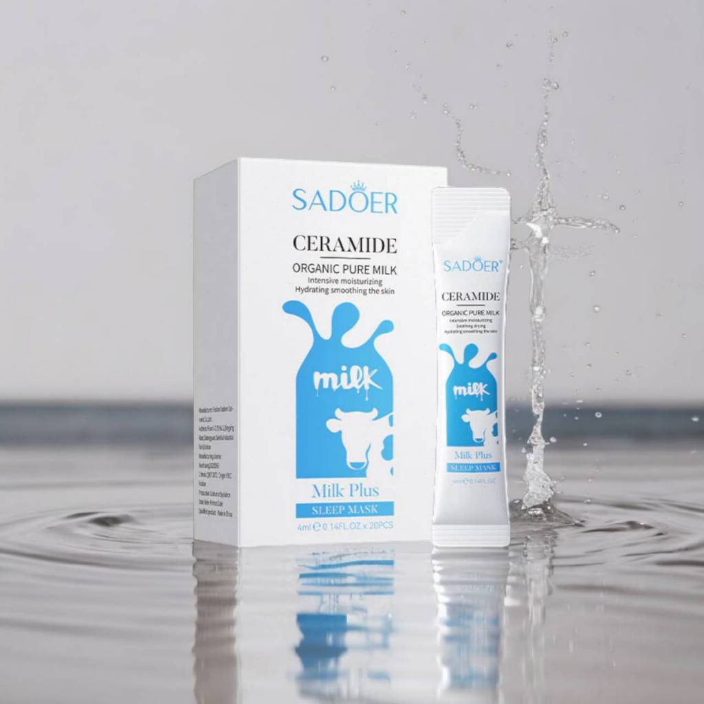 Sadoer Ceramide Milk Plus Sleep Mask มาส์กหน้า 1 กล่อง 20 ซอง