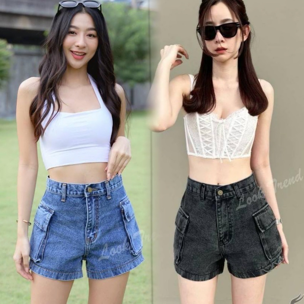 Look Trend 1997 (ป้ายกวาง) ขาสั้นคาโก้ ทรงเป๊ะ ยีนส์ไม่ยืด เก็บทรงสวย สีนี้ก็ใส่ได้กับเสื้อทุกสี ซัมเมอร์นี้ต้องมีนะสาว