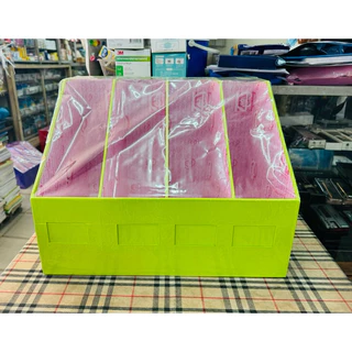 กล่องเอกสาร 4 ช่อง กล่องใส่แฟ้ม 40*30*30 ซม กล่องใส่หนังสือ/นิตยสาร กระดาษแข็งเคลือบเงา US.Station
