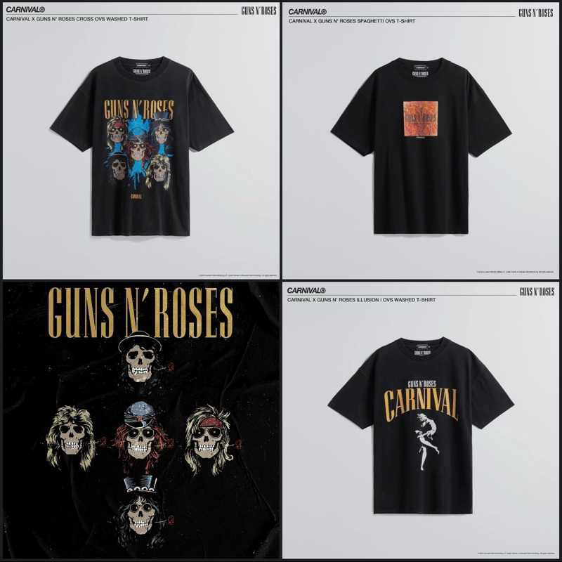 [พร้อมแท้ส่ง💯%] เสื้อยืด CARNIVAL® x Guns N' Roses Collection T Shirt