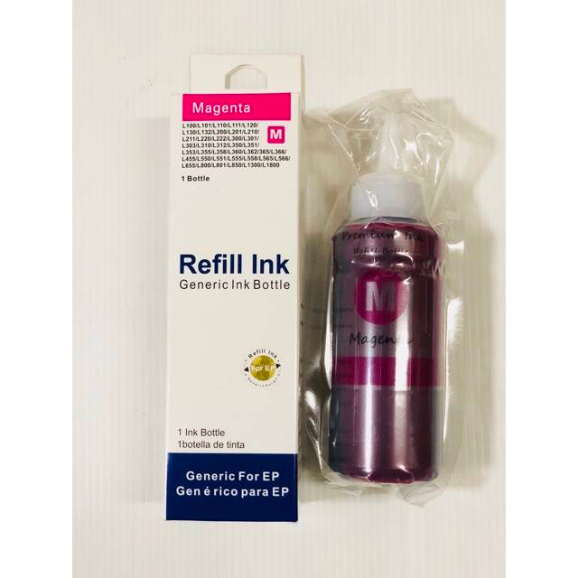 หมึกเติม Epson L100, L110, L120, L200, L210,L220, L300,L310, L350 4 สี (สีดำ,ฟ้า,แดง,เหลือง. พรีเมี่ยม