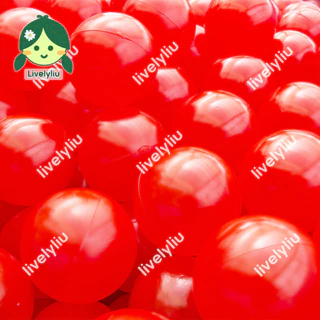 ลูกบอลสีแดง บอลแดง บอลพลาสติกสีแดง ขนาด 7 cm บอลตกแต่ง ลูกบอลพลาสติก แดง ลูกบอล สีแดง red ball Livelyliu