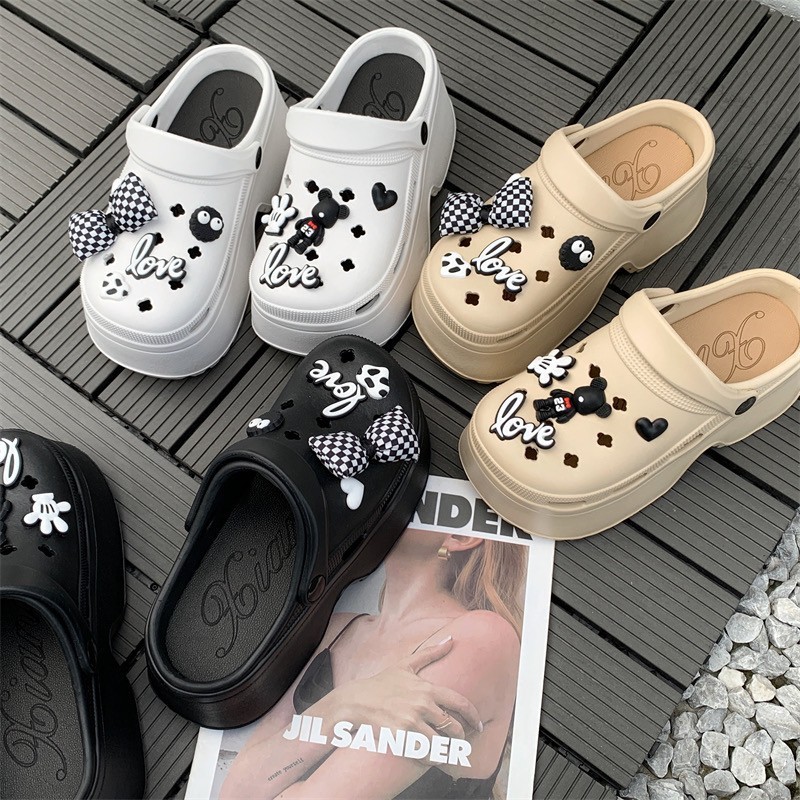 รองเท้าหัวโต รองเท้านุ่ม พื้นหนา EVA กันน้ำ รองเท้าแตะ ป้องกันแสงแดดที่ระบายอากาศได้ T5292 - รูปที่ 2