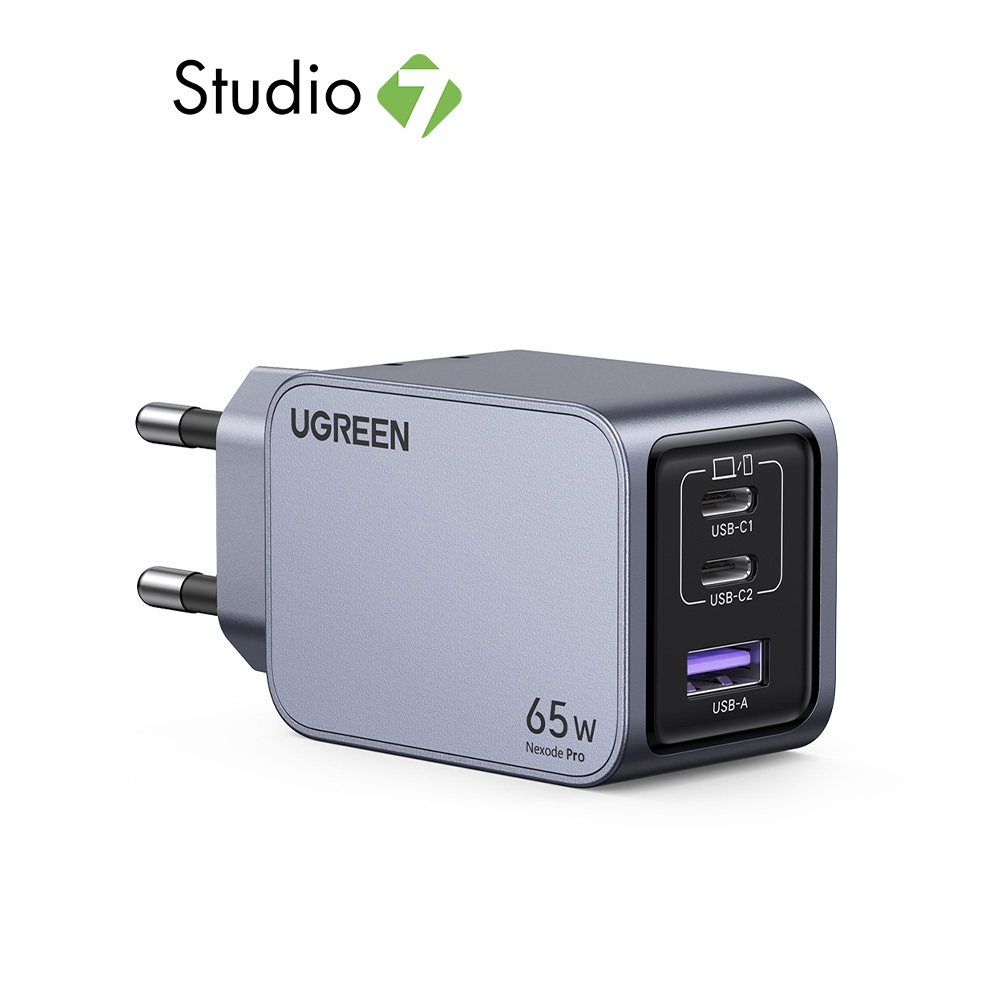 อะแดปเตอร์ Ugreen Wall Charger 1 USB-A / 2 USB-C 65W ALU Gray (TISI) by Studio7