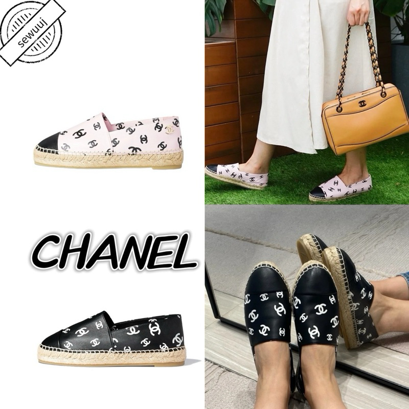 รองเท้าลำลอง CHANEL 2022 SS Espadrilles ของแท้สำหรับผู้หญิง