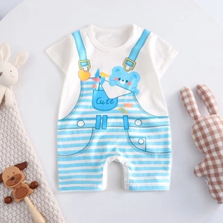 Babyonline(Y108)H2-ล่าง1(ส่งด่วน1วัน) ชุดบอดี้สูทสำหรับเด็กแรกเกิดลายการ์ตูนสุดน่ารัก ผ้าฝ้าย นิ่ม อ่อนโยนต่อผิวเด็ก