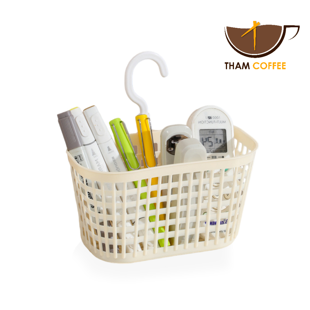 ตะกร้าแขวนของ ตะกร้าแขวนคู่ basket hang  มีหูสำหรับแขวน เก็บของใช้ในห้องน้ำ ห้องครัว ให้เป็นระเบียบ Tham coffee