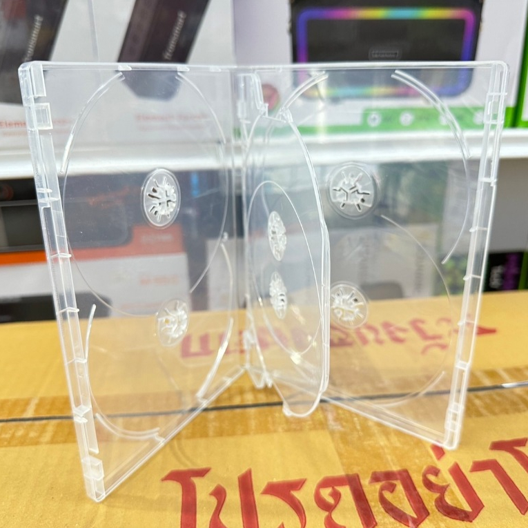 กล่องใส่แผ่น DVD 6 แผ่นแบบบาง สีขาวใส 100 กล่อง DVD 6แผ่น."