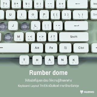 NUBWO Fortune Rubber Dome Keyboard มีให้เลือกหลายสี ไฟ Rainbow LED รุ่น NK-32 ประกัน 1 ปี