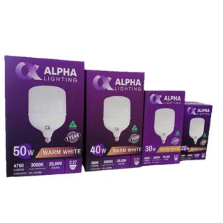 ALPHA หลอดไฟ LED T-Bulb ขั้ว E27 20,30,40,50W แสงวอร์มไวท์ แ…