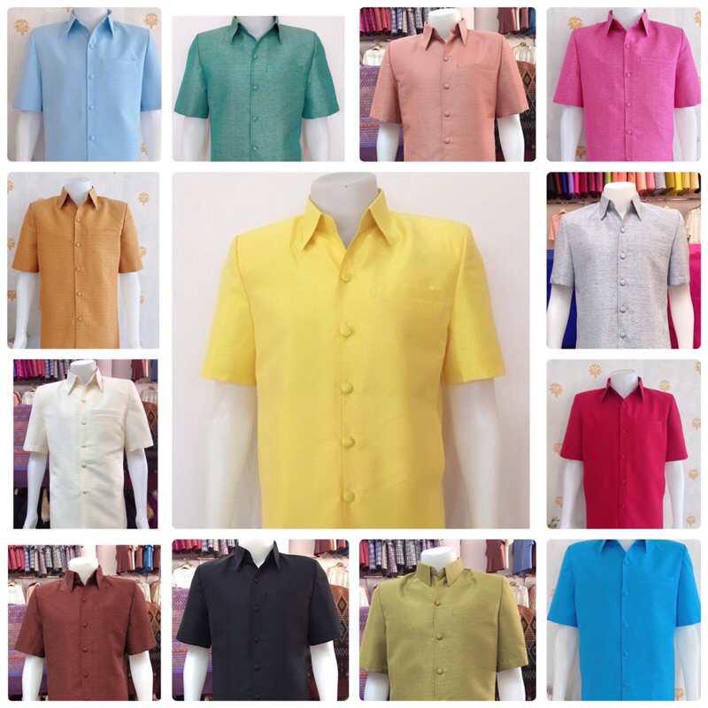 เสื้อสูทชายเสื้อซาฟารีผ้าไหมญี่ปุ่น เสริมไหล่ อัดกาวทั้งตัว กดสั่งตามสีแจ้งไซส์ในแชต