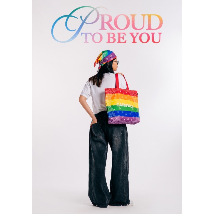 [ ของแท้ ] กระเป๋าผ้า ผ้าเช็ดหน้า CARNIVAL ‘Proud to be you’ Pride Paisley Shopping Bag &amp; Bandana ของใหม่ พร้อมส่ง