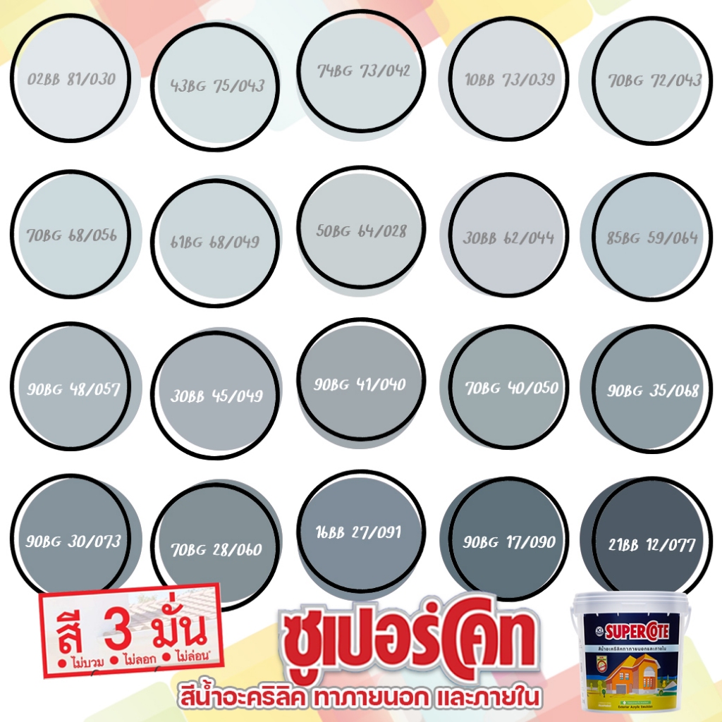 ICI Dulux สีน้ำอะคริลิค สีเทา ซุปเปอร์โค๊ท สีทาภายนอกและภายใน ชนิดด้าน สีทาบ้าน ขนาด 3 ลิตร และ 9 ลิ