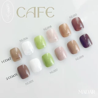 ยาทาเล็บสี Cafe คาเฟ่ สีเจลไม่ต้องอบ สวยละมุน Madar Nail Glow ขนาด 7 ml.