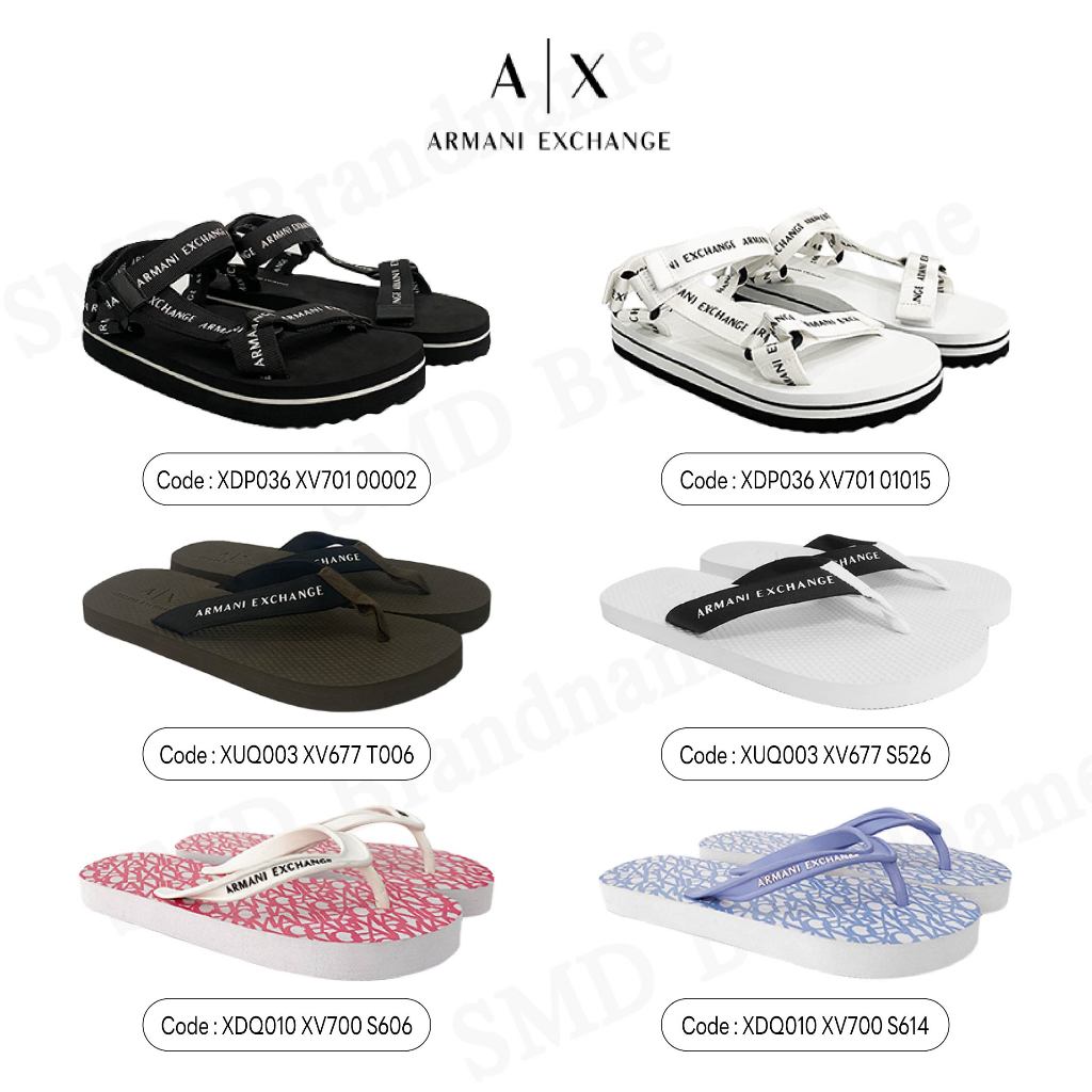 Armani Exchange รองเท้า รองเท้ารัดส้น รองเท้าแตะหูคีบ สินค้าจากชอป แท้ 100%