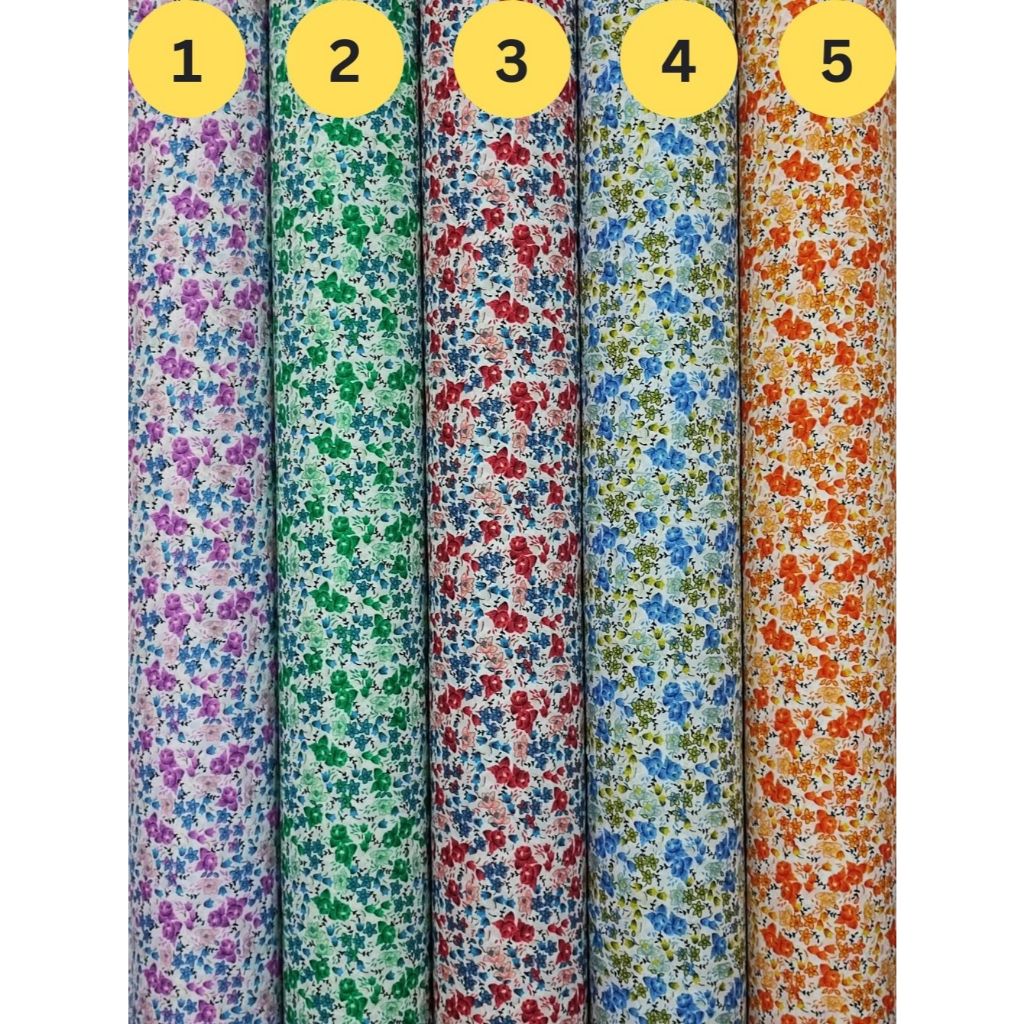 D#2 ผ้า TC ทีซี ลายดอกไม้ ผ้าพิมพ์ หน้ากว้าง 36 นิ้ว (ขายเป็นเมตร) TC FABRIC ร้านจุกจิก