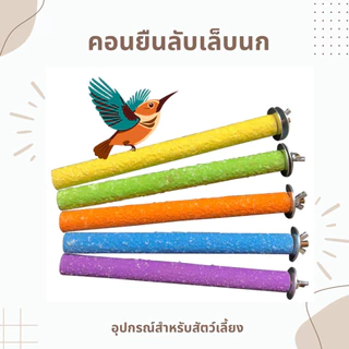 คอนยืนลับเล็บนก อุปกรณ์นกของเล่น คอนยืน หลากสี