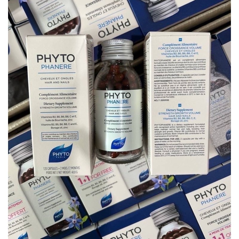 รุ่นใหม่ เห็นผลไวกว่าเดิมจ้ะ Phyto Paris Phytophanere 120 Capsules ( สำหรับ2เดือน )