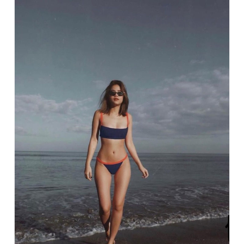 Navy x Canyon two tone bikini set