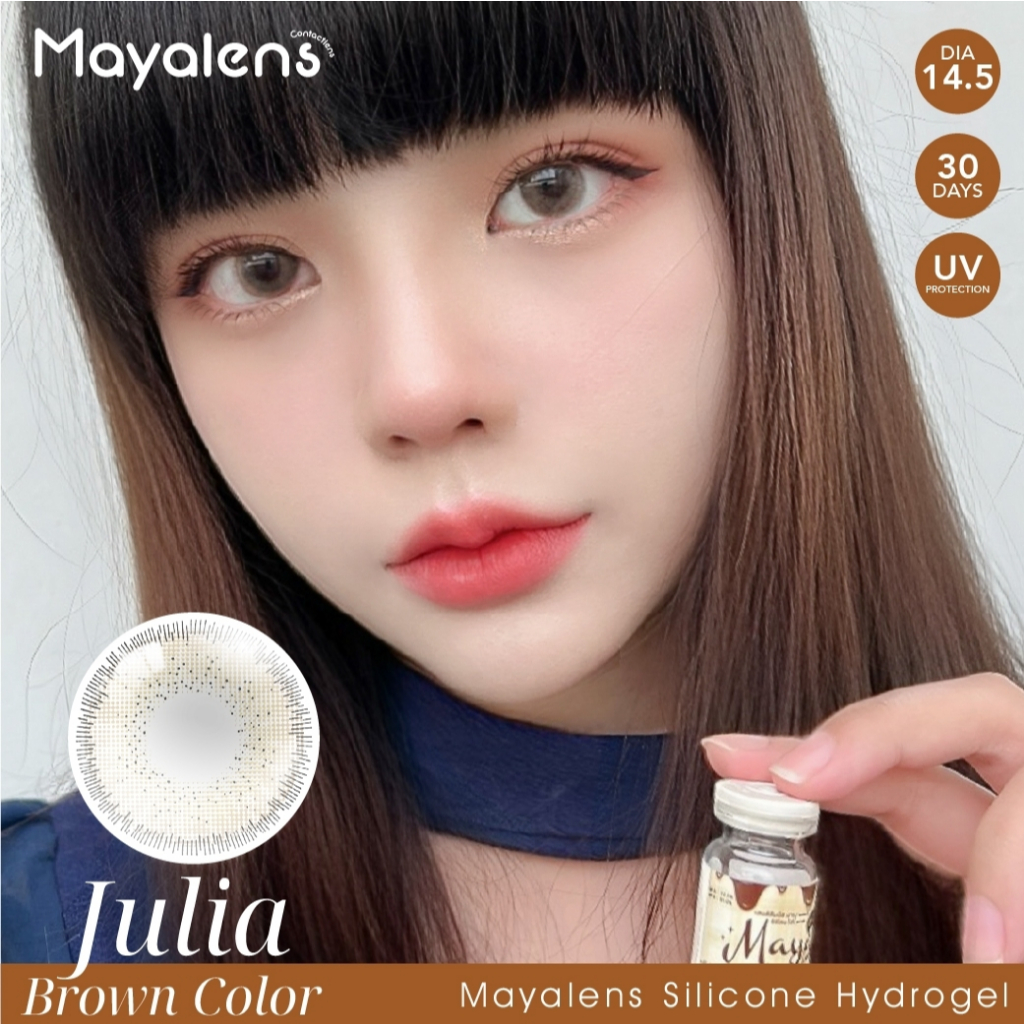 🔥คอนแทคเลนส์ Silicone Hydrogel ✨ขนาดกลาง✨ Julia ✨Mayalens Premium
