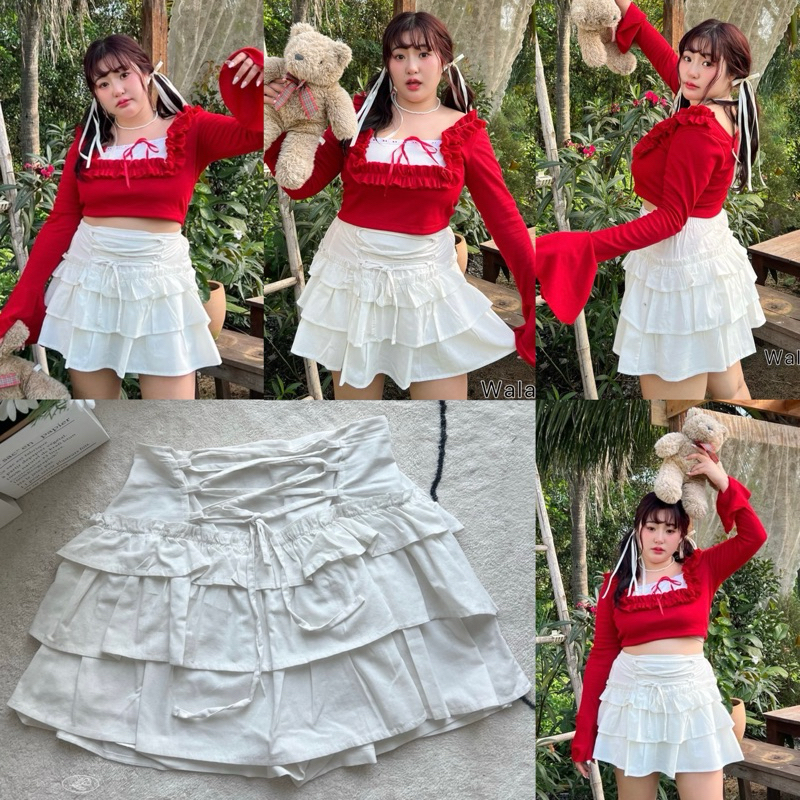 กระโปรงขนมชั้น กระโปรงสาวอวบ เอว34-46นิ้ว