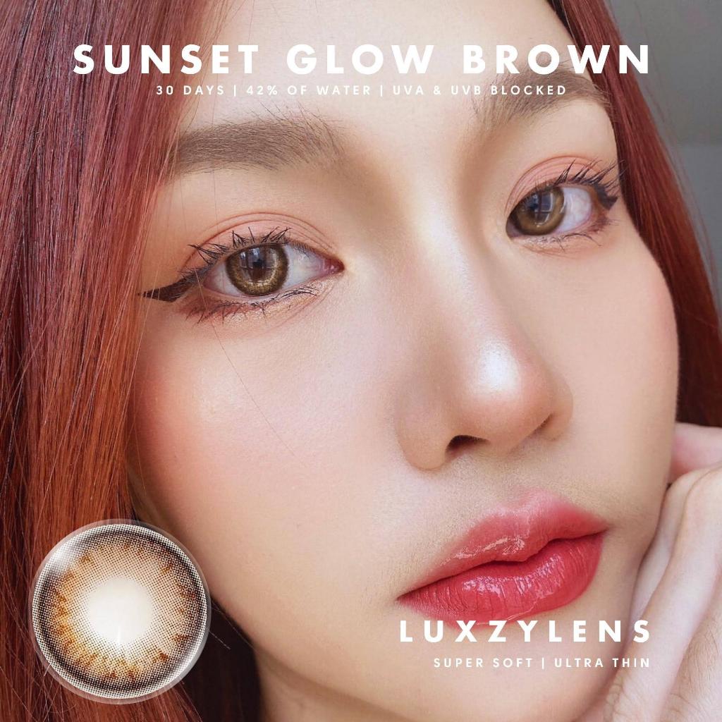 💗คอนแทคเลนส์ - ขนาดมินิ 💗Sunset Glow (Luxzylens) : Brown / Gray