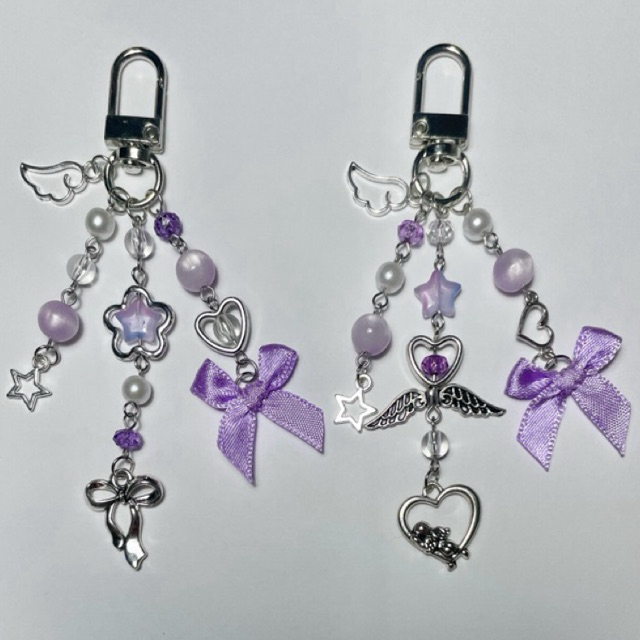 Puppy purple keychain ♡₊⁺🔮🎀