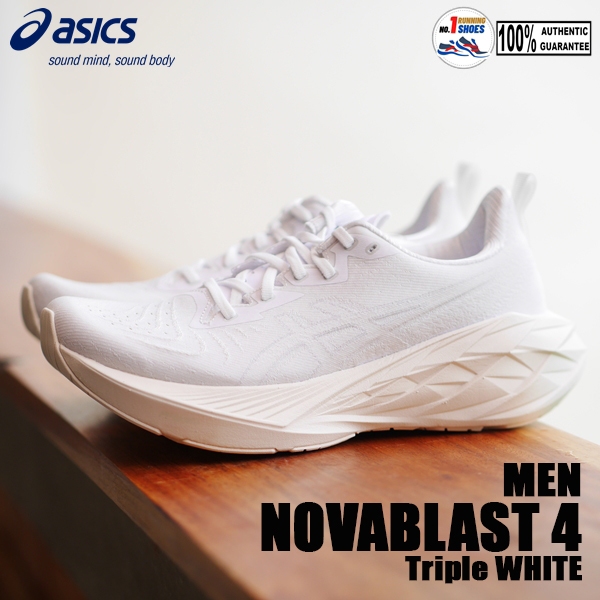 Asics รุ่น Novablast 4 1011B693-102 สี White/ white, FF Blast+ ของเเท้ 100%
