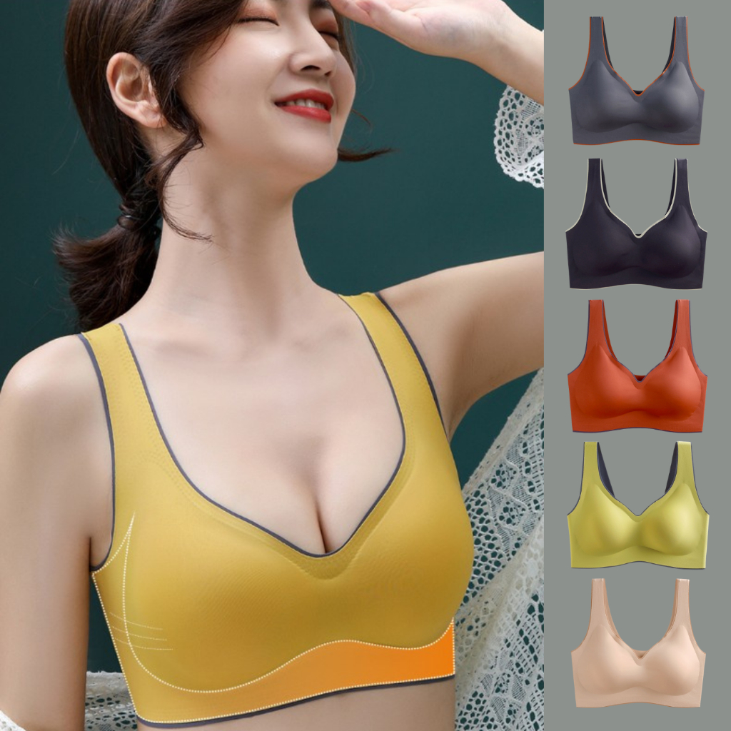 เสื้อชั้นในสตรี บราไร้โครงไร้ขอบ B-123 มีฟองน้ำในตัวฟองน้ำสามารถถอดได้ ไร้ตะขอไร้ตะเข็บ