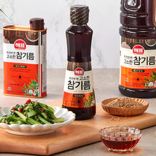 sajo haepyo sesame oil น้ำมันงาเกาหลี 100% 55ml 110ml 320ml 사조대림 해표 통참깨참기름