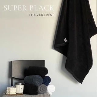 ผ้าเช็ดตัว สีดำ super black สีดำเข้ม