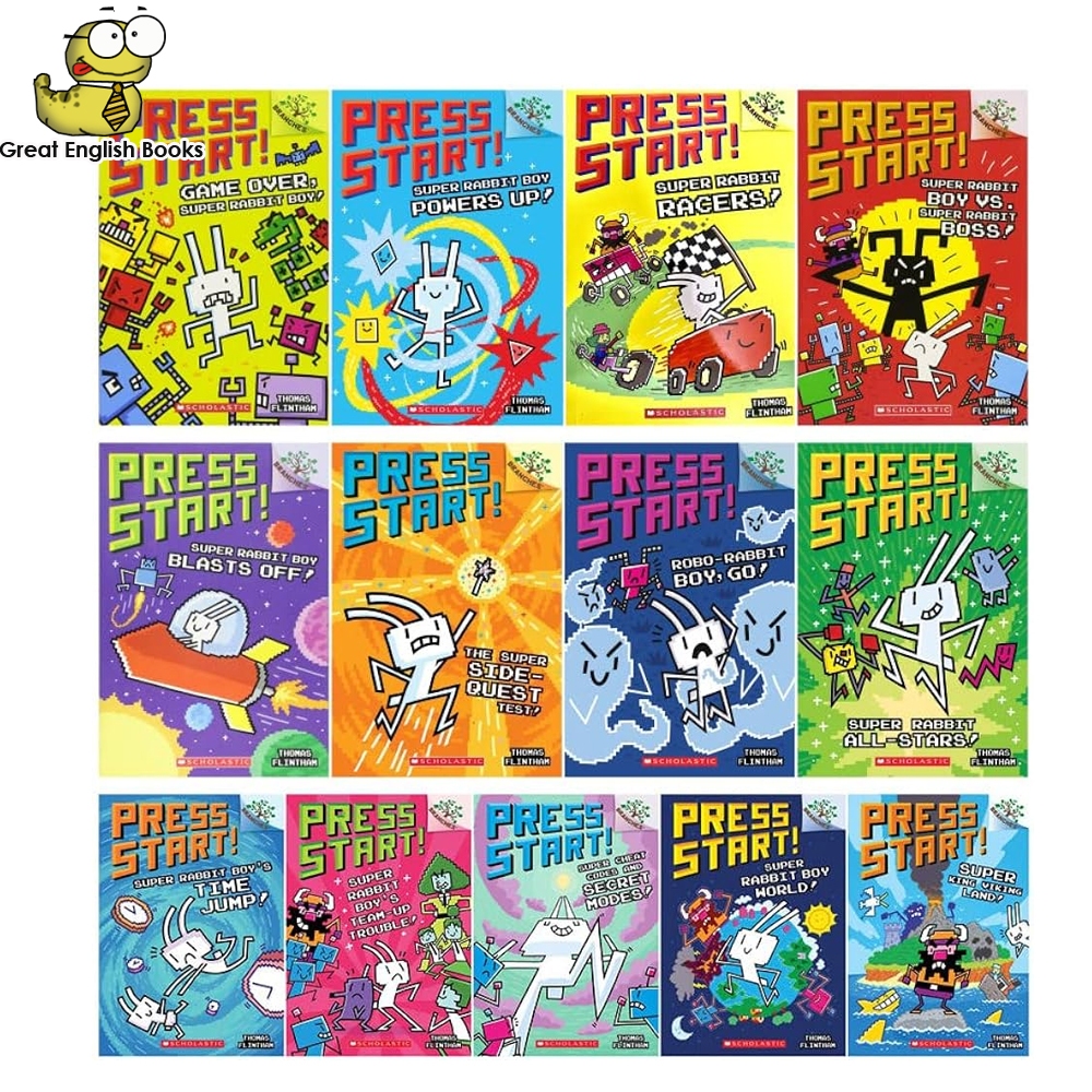 * ส่งทุกวัน * 14 เล่ม* ชุดหนังสือการ์ตูนภาษาอังกฤษ Press Start- Branches Book Collection Set Paperback 1-13