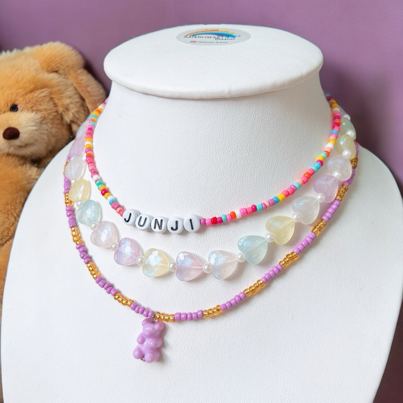 สร้อยหมี สร้อยหัวใจ ใส่ชื่อได้ สร้อยแฟชั่น