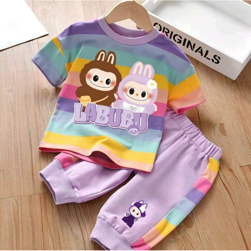 ขายดี ชุดขายาวสายรุ้งลายบู้ ผ้าดี ลายน่ารัก มาครบไซส์ พร้อมส่ง