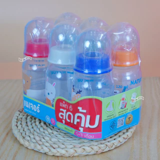 NATUR เนเจอร์ ขวดนมเนเจอร์ ทรงกลม 4และ 8 ออนซ์ แพ็ค3และ6ขวด