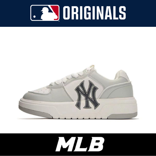 ของแท้ 100% MLB รองเท้าผ้าใบ Chunky Liner 24SS รองเท้ารุ่น 3ASXCA12N-50GRL - สีเทาขาว
