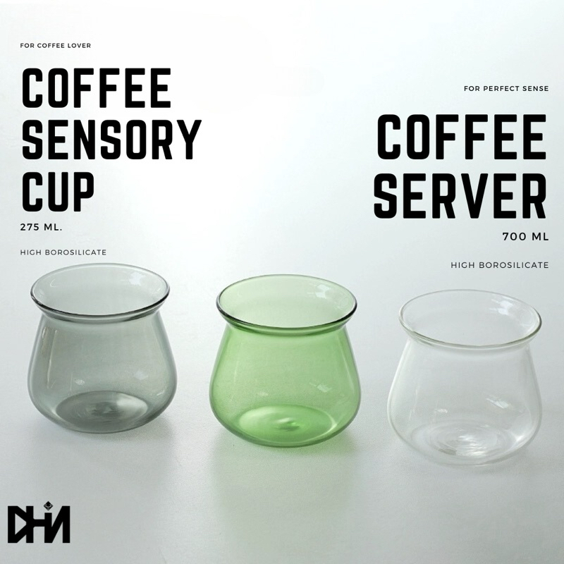 พร้อมส่ง แก้วชิมกาแฟ Coffee Sensory Cup และเหยือกกาแฟ Coffee Server High Borosilicate ความจุ 275 ml. และ 700 ml.