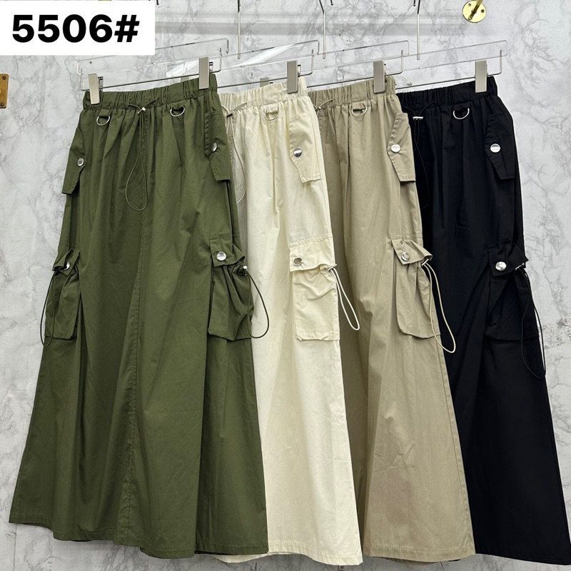 Mymomcan 5506 กระโปรงยาว ผ้าร่ม ฟรีไซส์ เอวได้ถึง 38 สะโพกได้ถึง 42 ทรงสวยมาก ผ้าดีมาก