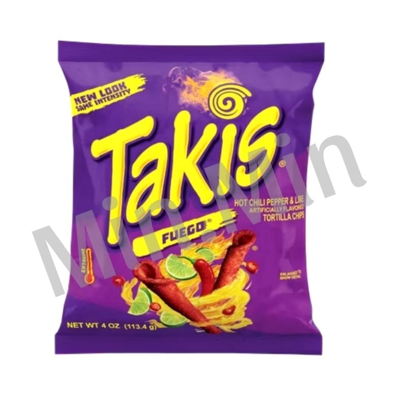 Takis Fuego Hot Chili &amp; Lime Tortilla Chips 92.3g.