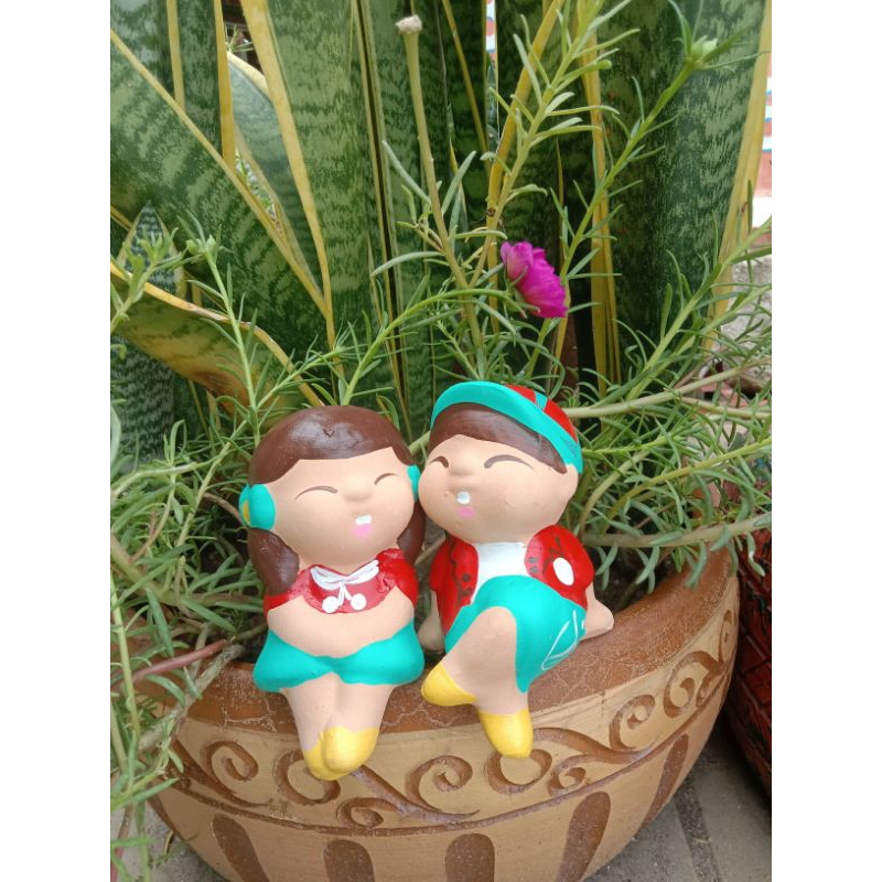 ตุ๊กตานั่งไขว้ขาคละสี จัดสวน แตกแต่งบ้าน - รูปที่ 4