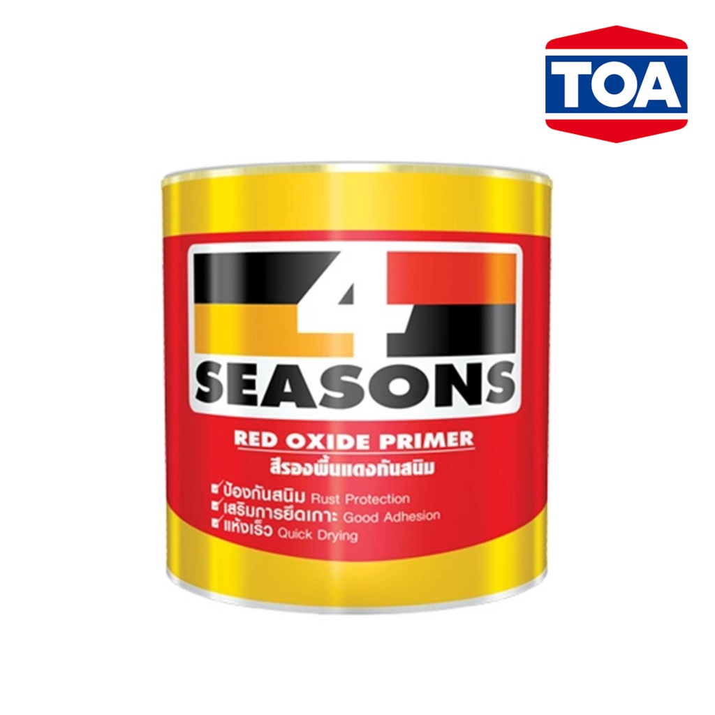 TOA สีรองพื้นกันสนิมแดง 4Season F1024 Red Oxide Primer (กล) 4S