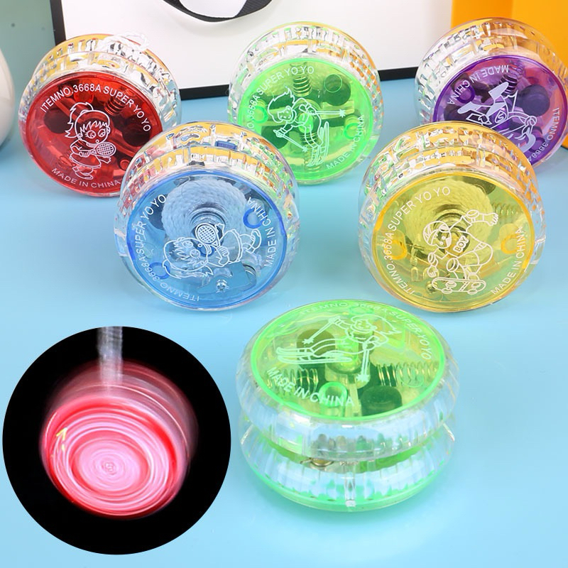 ของเล่นโยโย่เรืองแสง YOYO ลูกดิ่งโยโย่ มีไฟ สุ่มสี พร้อมส่ง ของเล่นเด้งดึ่ง