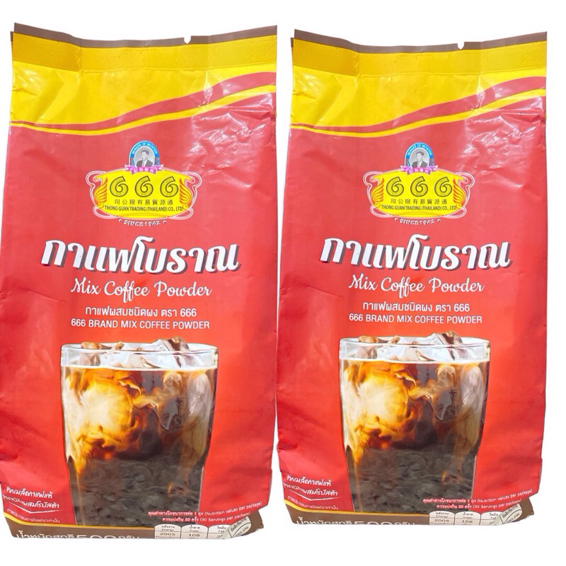 โอเลี้ยง-กาแฟโบราณตรา666 เกรดพรีเมี่ยม น้ำหนัก 500กรัม