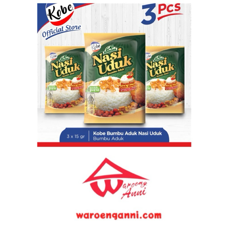 Indonesia Kobe Bumbu Instant Nasi Uduk 15 gr x3 pc / Kobe Coconut Milk Rice Instant Mixed Seasoning